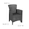 Flash Furniture Rattan Chair/Table Set, Gray, Dark Gray Seat, Gray Back, Plastic, Resin Seat DAD-SF3-2P-SET-GG - alternate 2